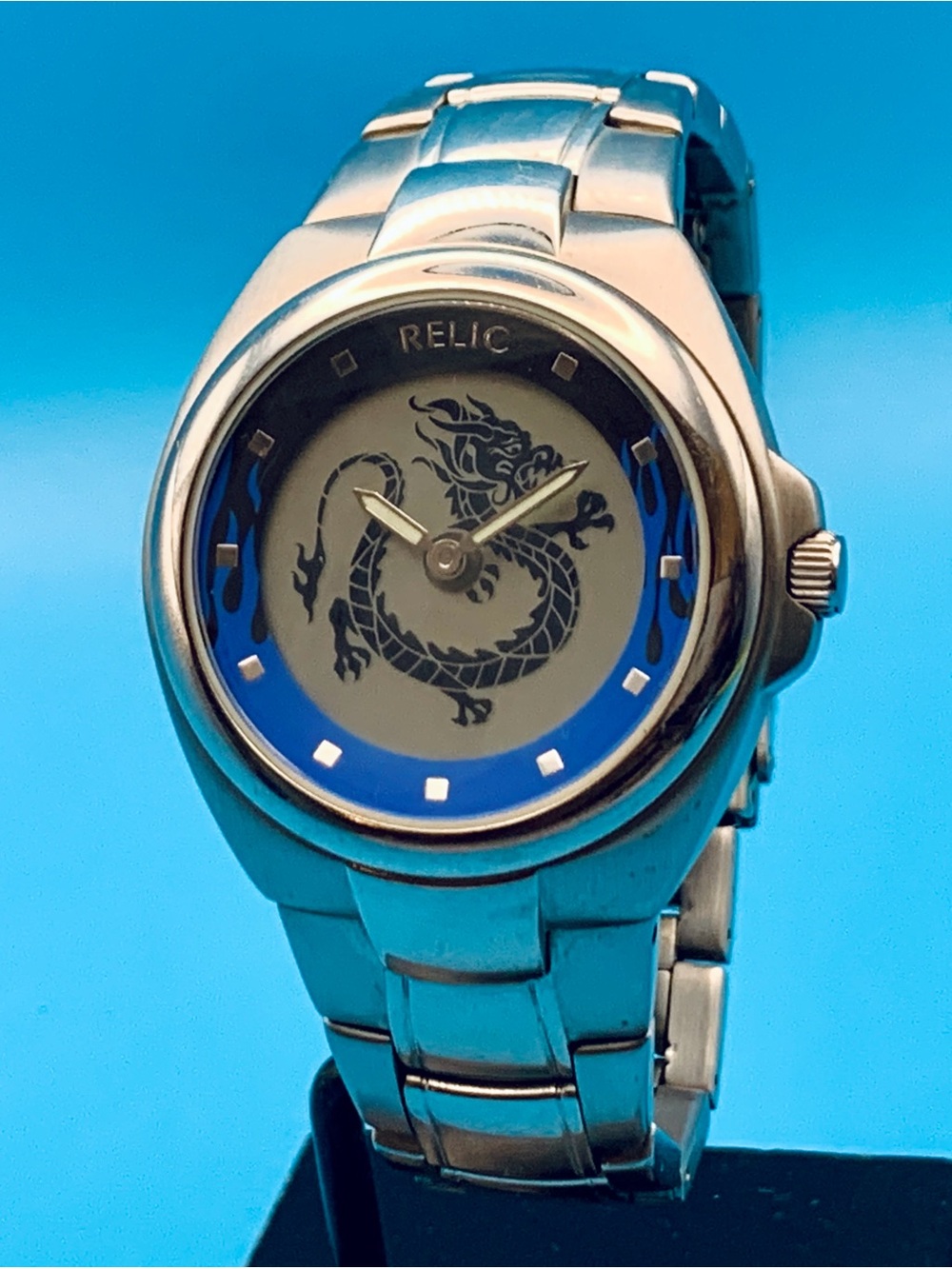 RELIC By FOSSIL ZR55175 Men’s Watch Year Of The Dragon Flames Works New Battery
